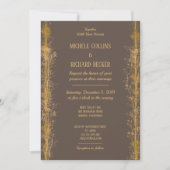 Chique gouden botanische rand bruiloft kaart (Voorkant)