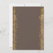 Chique gouden botanische rand bruiloft kaart (Achterkant)