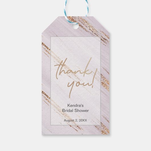 Chique gouden Bruid wordt Naam Bruidsfeest Dank je Cadeaulabel (Achterkant)