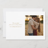 Chique gouden bruiloft 2 foto's elegante script save the date (Achterkant)