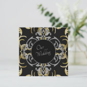 Chique gouden bruiloft uitnodiging (Staand voorkant)