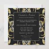 Chique gouden bruiloft uitnodiging (Achterkant)