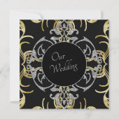 Chique gouden bruiloft uitnodiging (Voorkant)