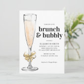 Chique gouden brunch en bubbelig Vrijgezellenfeest Kaart (Staand voorkant)