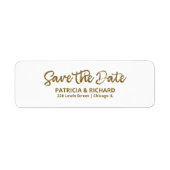 Chique Gouden Calligrafie Bewaar de Datum Retourad Etiket (Voorkant)