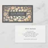 Chique gouden cirkels grijs trendy designer visitekaartje (Voorkant / Achterkant)