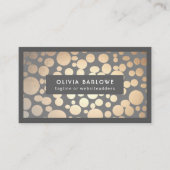 Chique gouden cirkels grijs trendy designer visitekaartje (Voorkant)