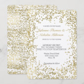 Chique gouden Confetti Glam bruiloft Kaart (Voorkant / Achterkant)