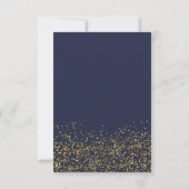 Chique gouden confetti navy blauwe typografie rsvp (Achterkant)