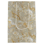 Chique gouden crème bloem medium cadeauzakje (Achterkant)