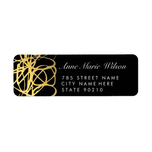 Chique gouden effect lijnen Adresetiketten Etiket (Voorkant)