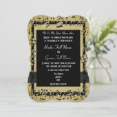 Chique gouden elegante formele bruiloft kaart (Staand voorkant)