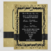 Chique gouden elegante formele bruiloft kaart (Voorkant / Achterkant)