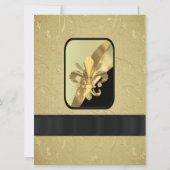 Chique gouden elegante formele bruiloft kaart (Achterkant)