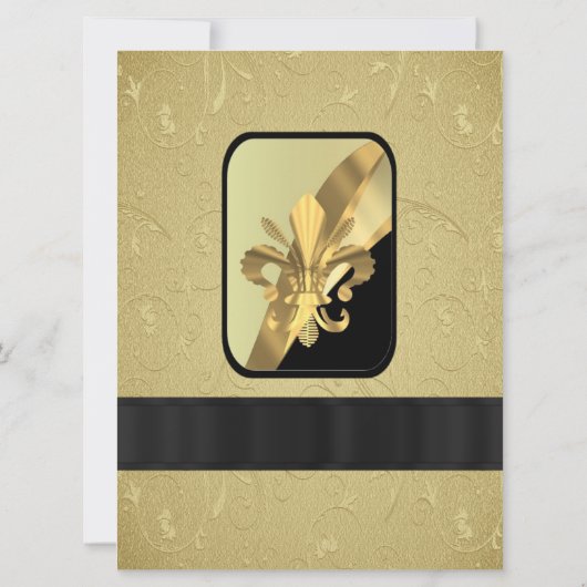 Chique gouden elegante formele bruiloft kaart (Achterkant)
