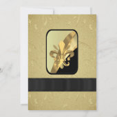 Chique gouden elegante muziekblad formele bruiloft kaart (Achterkant)
