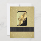 Chique gouden elegante muziekblad formele bruiloft kaart (Achterkant)