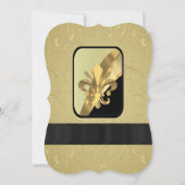 Chique gouden elegante muziekblad formele bruiloft kaart (Achterkant)