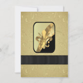 Chique gouden elegante muziekblad formele bruiloft kaart (Achterkant)