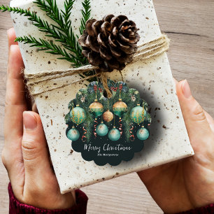 Chique gouden en groene kerstboomornamenten bedankjes labels