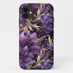 Chique gouden en Paarse bloemige botanische Case-Mate iPhone Case