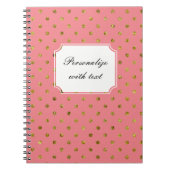 Chique gouden en roze Stippen Notitieboek (Voorkant)