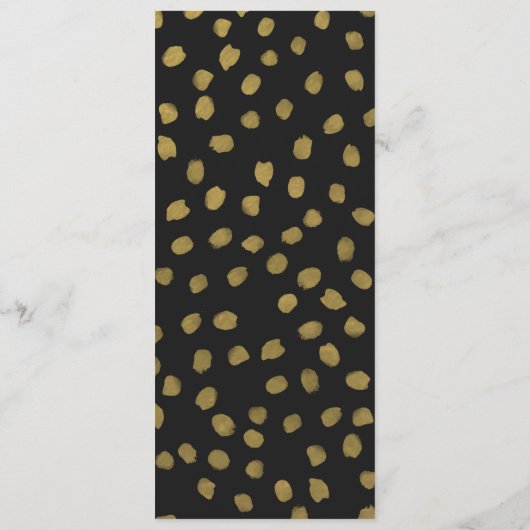 Chique gouden en zwarte trouwmenu menu (Achterkant)