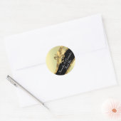 Chique gouden en zwarte trouwzegel ronde sticker (Envelop)