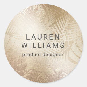 chique gouden faux folie elegant monogram ronde sticker