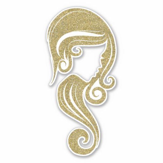 Chique gouden faux glitter schoonheid haar make-up sticker (Voorkant)