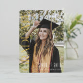 Chique gouden folie Foto Afstuderen aankondigingsk Folie Feestdagenkaart (Staand Voorkant)