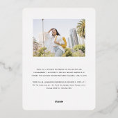 Chique gouden folie Foto Afstuderen aankondigingsk Folie Feestdagenkaart (Achterkant)