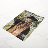 Chique gouden folie Foto Afstuderen aankondigingsk Folie Feestdagenkaart (Gedraaid)