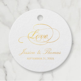 Chique Gouden Folie Liefde Script Bruiloft Favor S Bedankjes Labels