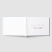 Chique Gouden Folie & Wit Elegante Kalligrafie Bru Gastenboek (Volledig)