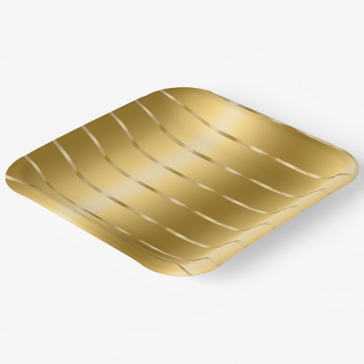 Chique gouden gele lint bruiloftsfeest papieren bordje (Gebogen)