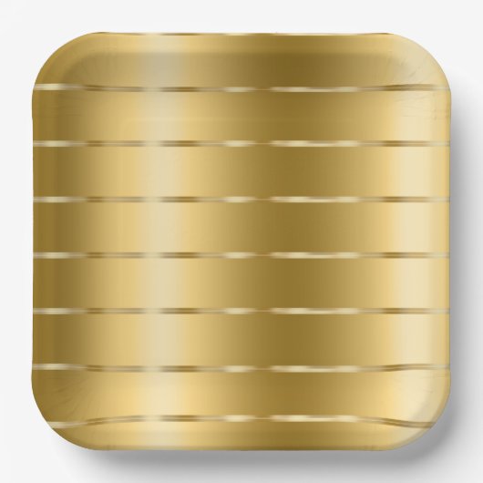 Chique gouden gele lint bruiloftsfeest papieren bordje (Voorkant)