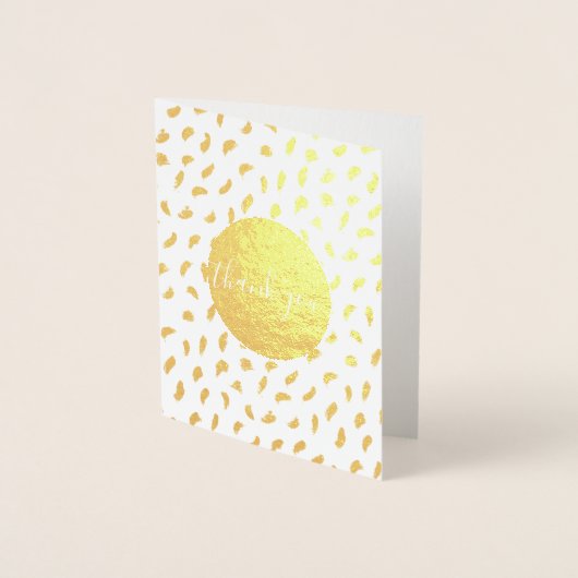 Chique gouden glam cirkel dank u folie kaarten (Voorkant)