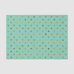 Chique Gouden Glam en Mint Polka Dots Tissuepapier
