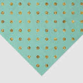 Chique Gouden Glam en Mint Polka Dots Tissuepapier (Detail)