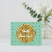 Chique Gouden Glam en Mint Stippen Briefkaart (Staand voorkant)