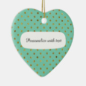 Chique Gouden Glam en Mint Stippen Keramisch Ornament (Rechts)