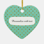 Chique Gouden Glam en Mint Stippen Keramisch Ornament (Voorkant)