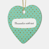 Chique Gouden Glam en Mint Stippen Keramisch Ornament (Links)