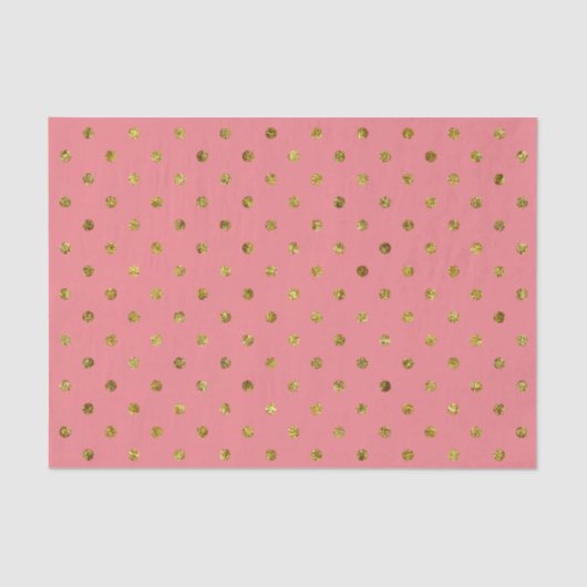 Chique Gouden Glam en Roze Polka Dots Tissuepapier (Voorkant)