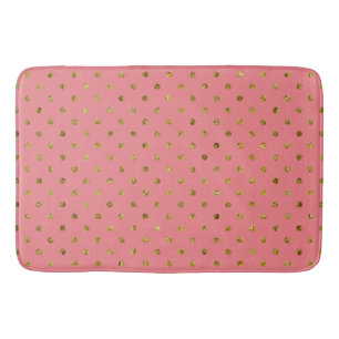 Chique Gouden Glam en Roze Stippen Badmat