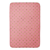 Chique Gouden Glam en Roze Stippen Badmat (Voorkant Verticaal)