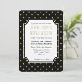Chique Gouden Glam en Zwarte Stippen Bruiloft Kaart (Staand voorkant)