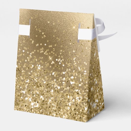 Chique Gouden Glam Glitzy Glitter Bruiloft Bedankdoosjes (Achterkant)
