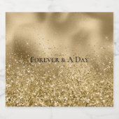 Chique Gouden Glam Glitzy Glitter Bruiloft Sparkling Wijnetiket (Enkel label)